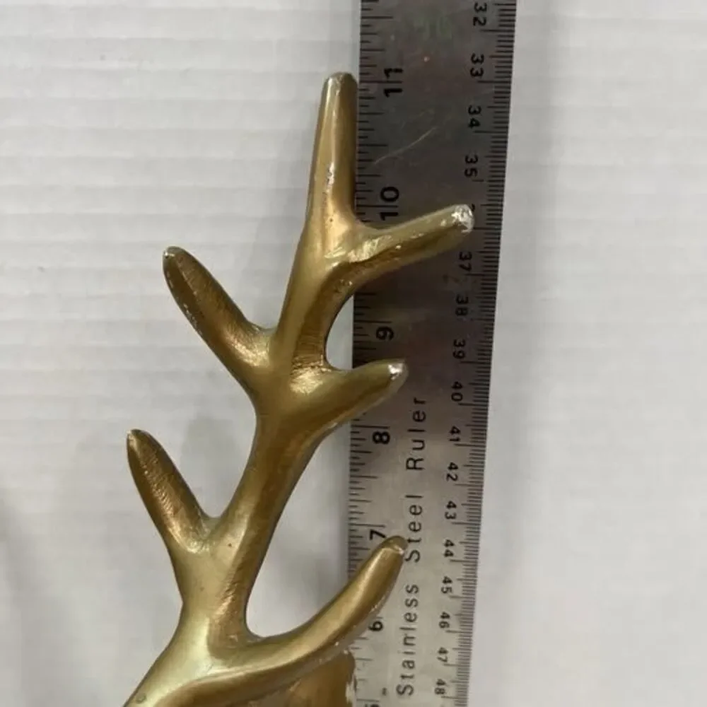 Metal Wall Mount Deer Head Bronze Finish 11 inches Stag Gazelle Figurine Statue